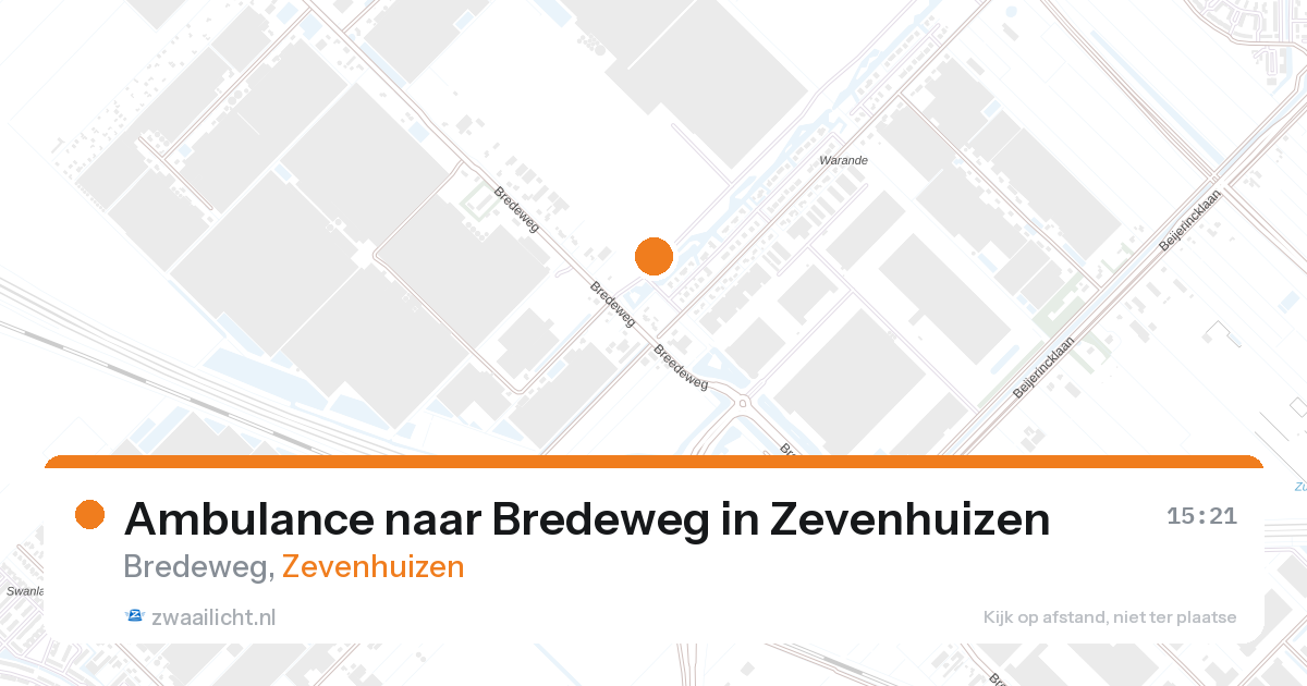 Ambulance naar Bredeweg in Zevenhuizen — 26 aug 2026