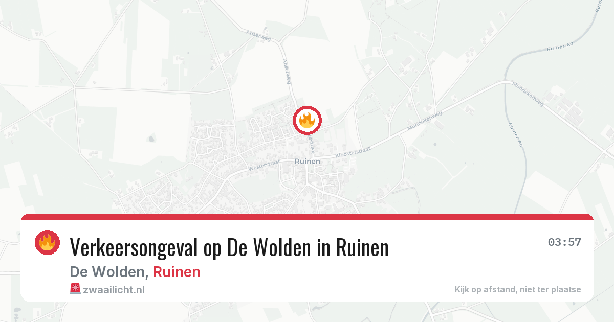 Verkeersongeval op De Wolden in Ruinen — 28 jun 2026