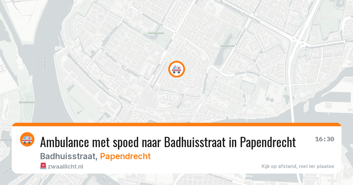 Ambulance met spoed naar Badhuisstraat in Papendrecht — 9 jun 2026