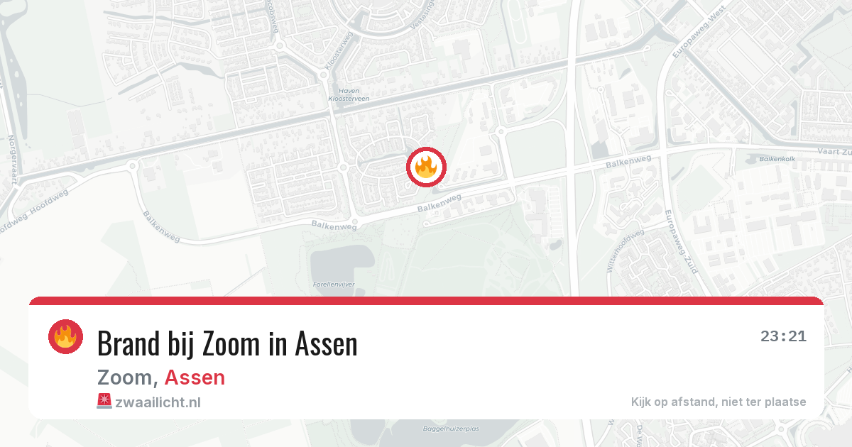 Brand bij Zoom in Assen — 29 apr 2026