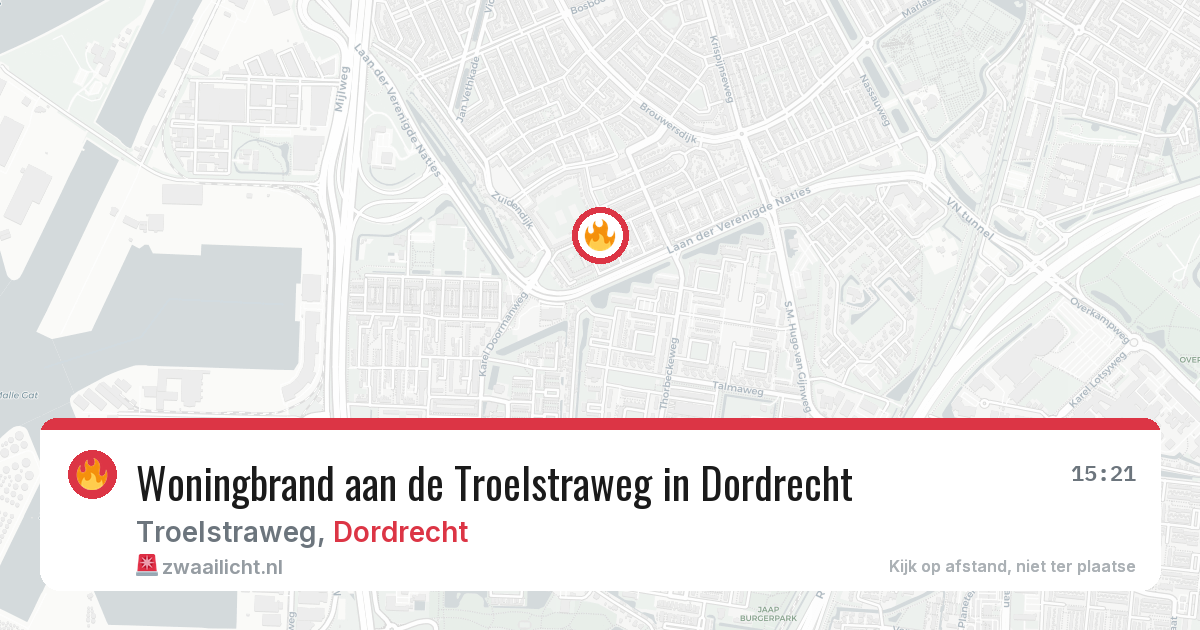 Woningbrand aan de Troelstraweg in Dordrecht — 3 aug 2026