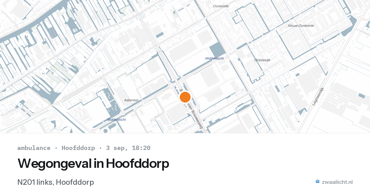 Wegongeval in Hoofddorp — 3 sep 2026
