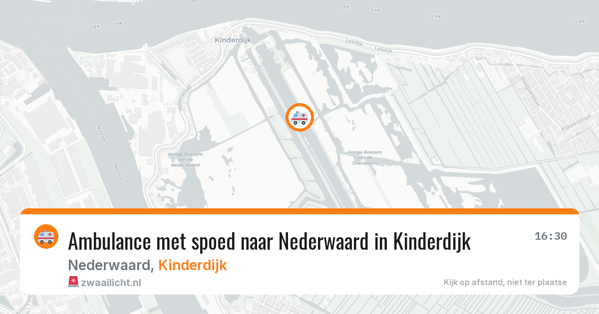 Ambulance met spoed naar Nederwaard in Kinderdijk — 19 mei 2026