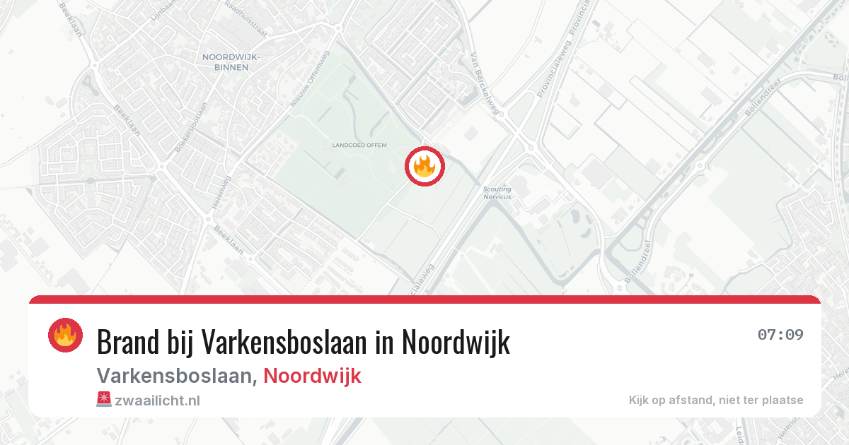 Brand bij Varkensboslaan in Noordwijk — 14 jun 2026