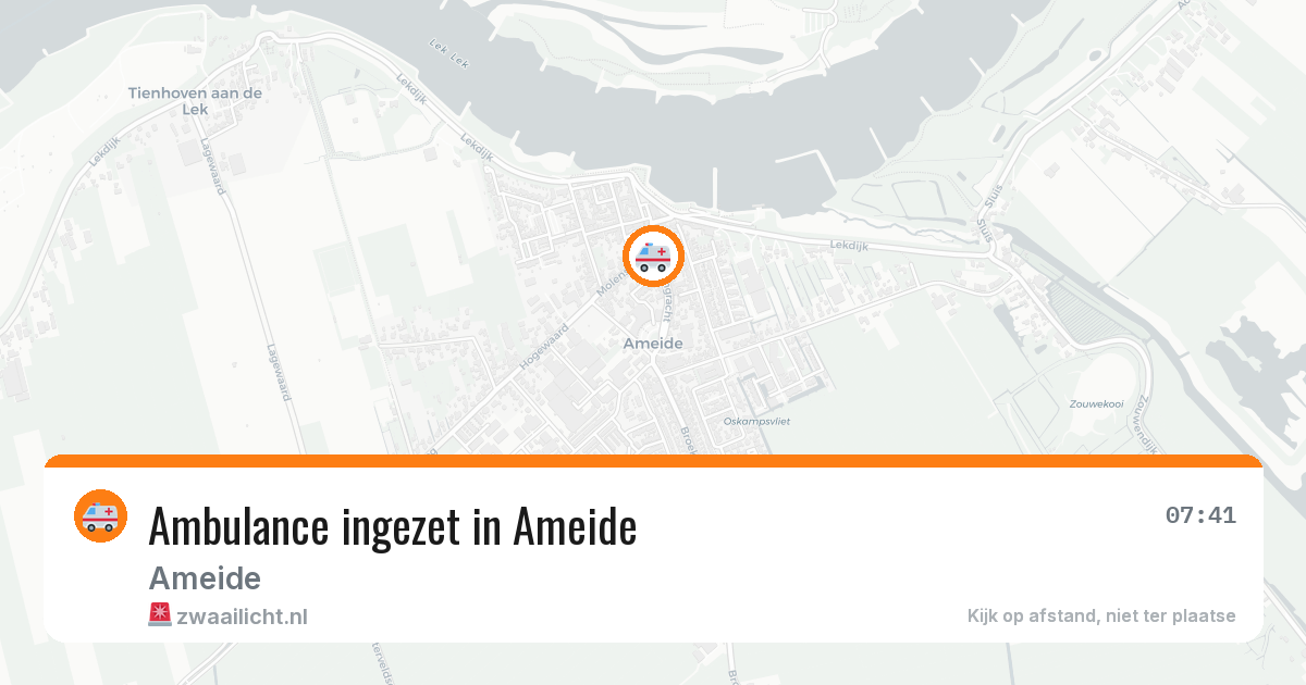 Ambulance ingezet in Ameide — 21 apr 2026