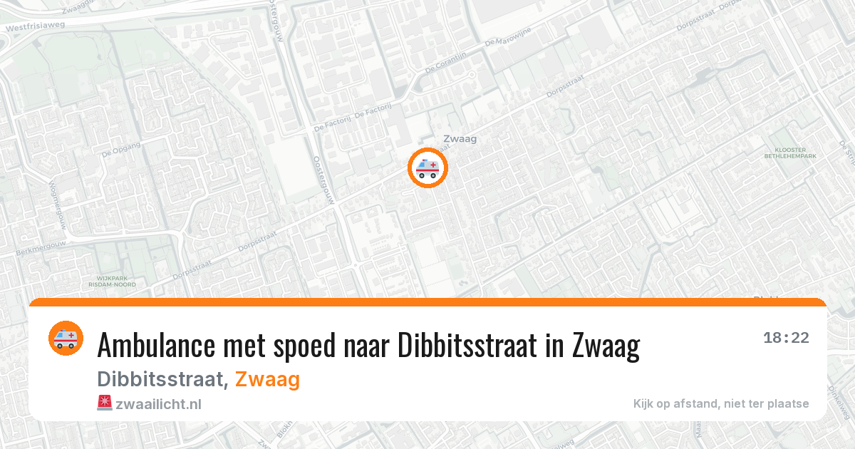 Ambulance met spoed naar Dibbitsstraat in Zwaag — 12 jun 2026