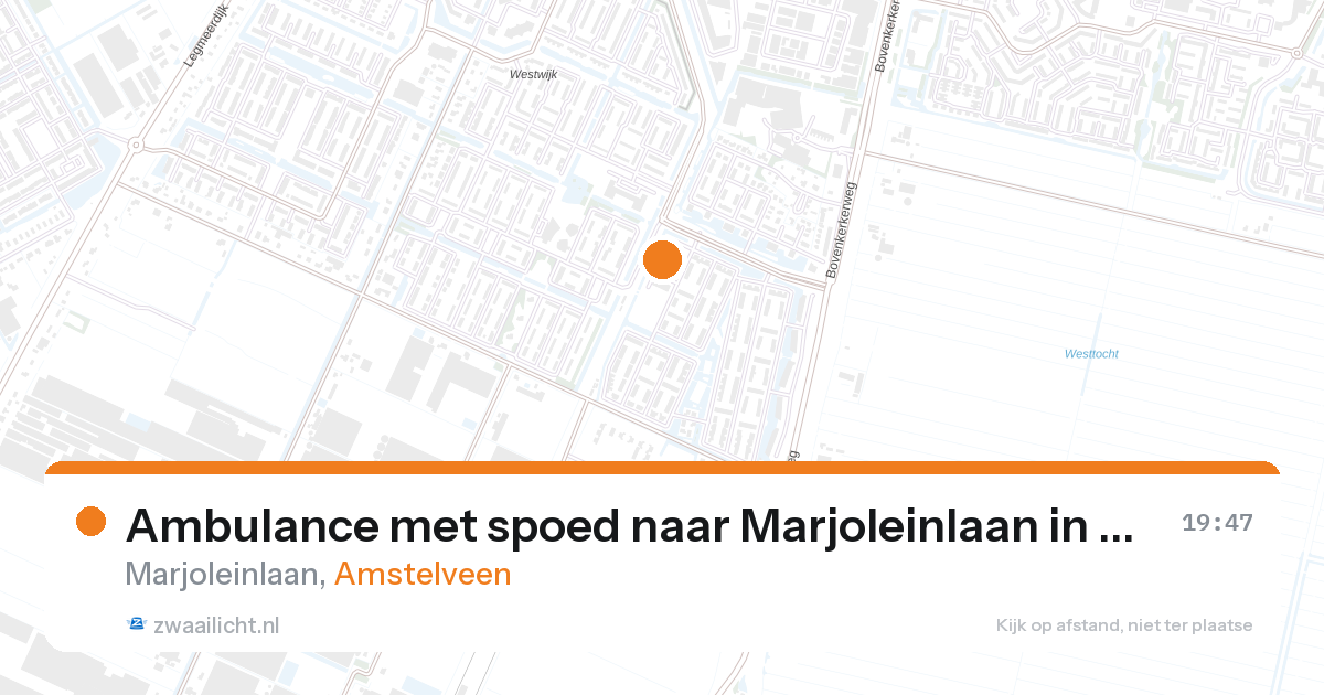 Ambulance met spoed naar Marjoleinlaan in Amstelveen — 27 aug 2026