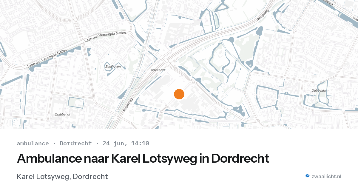 Ambulance naar Karel Lotsyweg in Dordrecht — 24 jun 2026