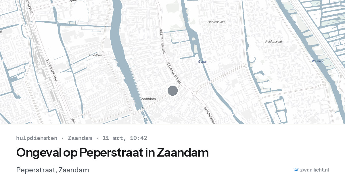 Ongeval op Peperstraat in Zaandam — 11 mrt 2026
