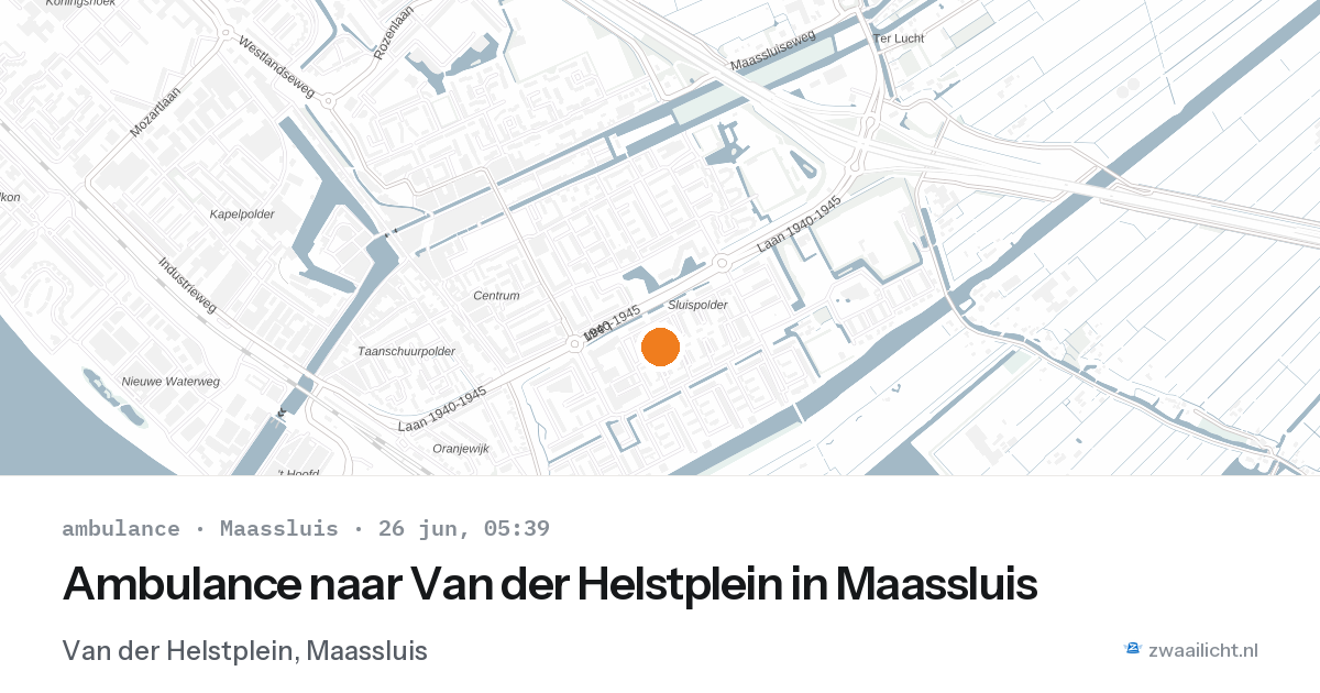 Ambulance naar Van der Helstplein in Maassluis — 26 jun 2026