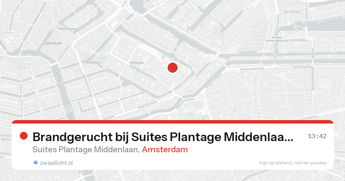 Brandgerucht bij Suites Plantage Middenlaan in Amsterdam — 7 feb 2026
