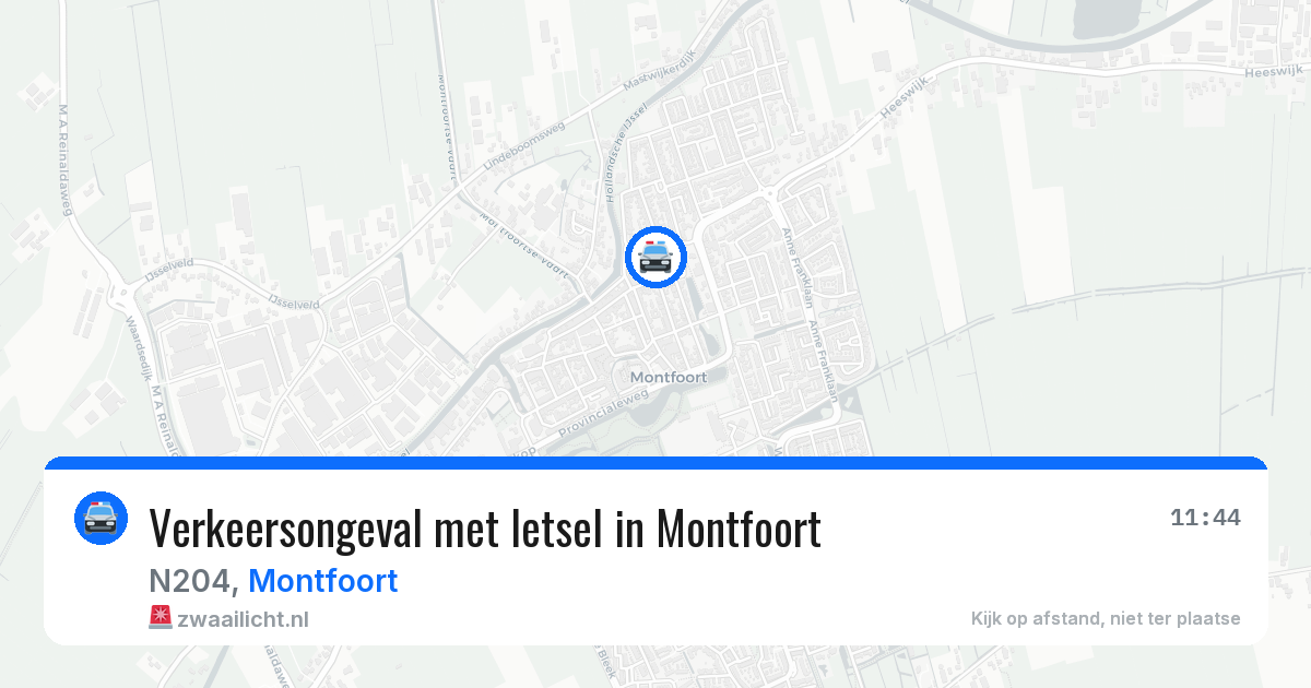 Verkeersongeval met letsel in Montfoort — 16 jun 2026