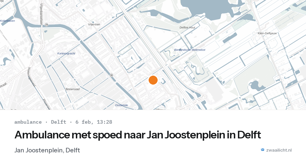 Ambulance met spoed naar Jan Joostenplein in Delft — 6 feb 2026