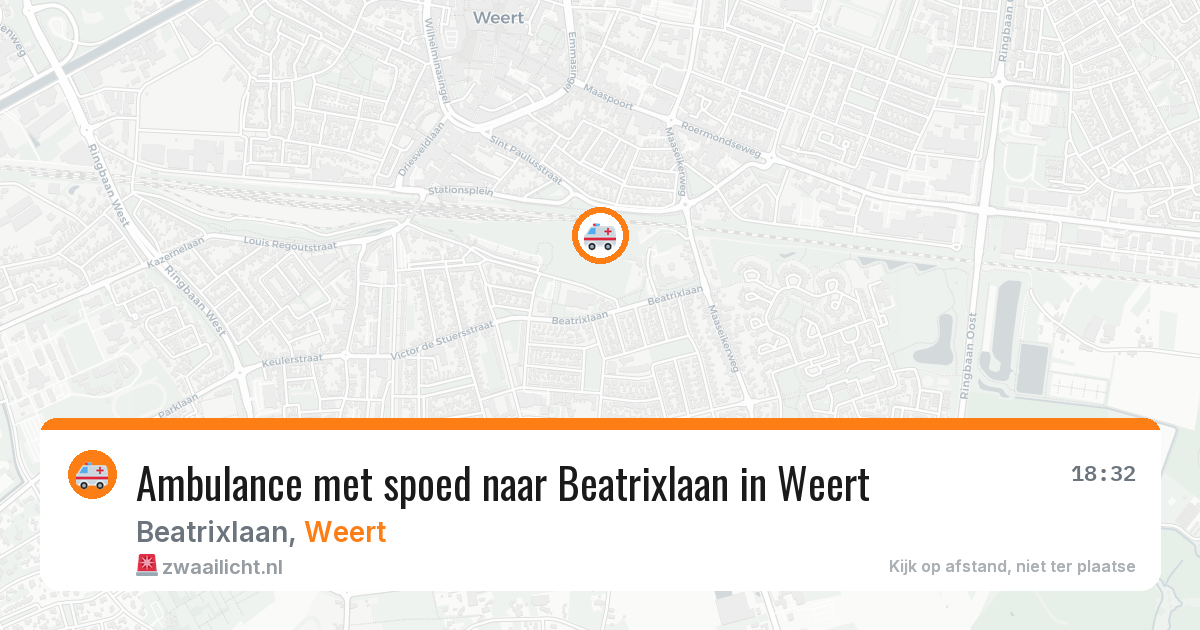 Ambulance met spoed naar Beatrixlaan in Weert — 6 aug 2026