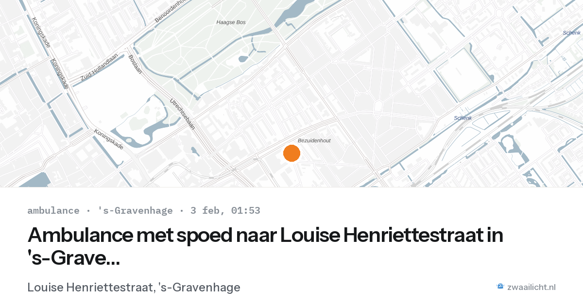 Ambulance met spoed naar Louise Henriettestraat in 's-Gravenhage — 3 feb 2026