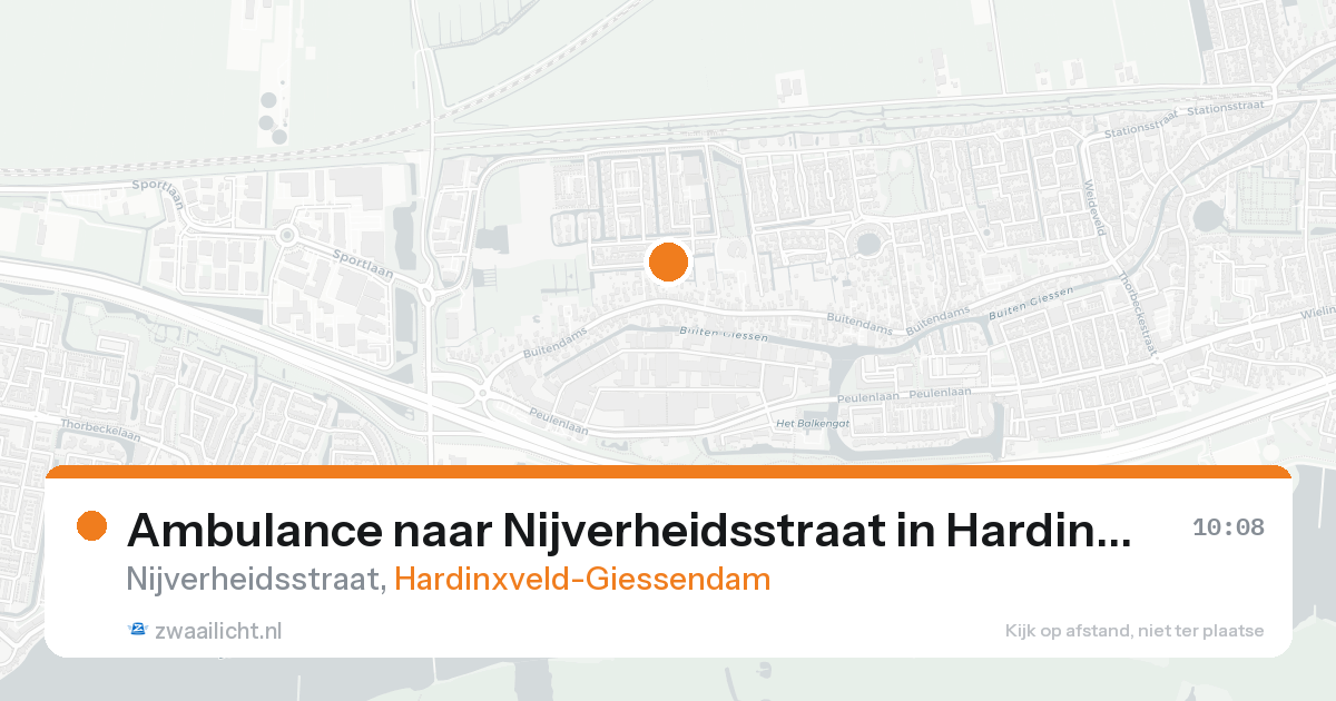 Ambulance naar Nijverheidsstraat in Hardinxveld-Giessendam — 24 aug 2026