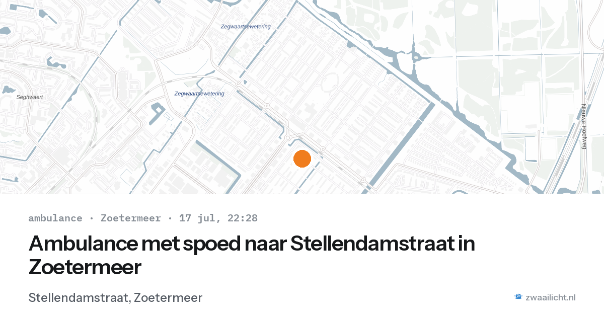 Ambulance met spoed naar Stellendamstraat in Zoetermeer — 17 jul 2026