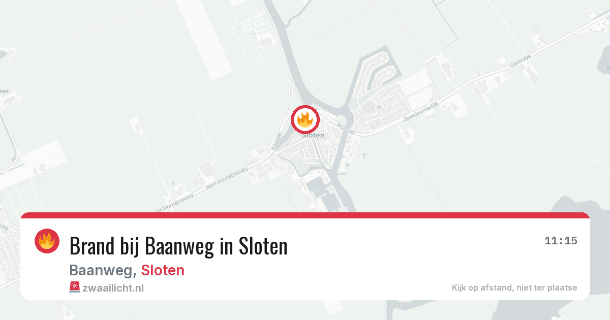 Brand bij Baanweg in Sloten — 20 jun 2026