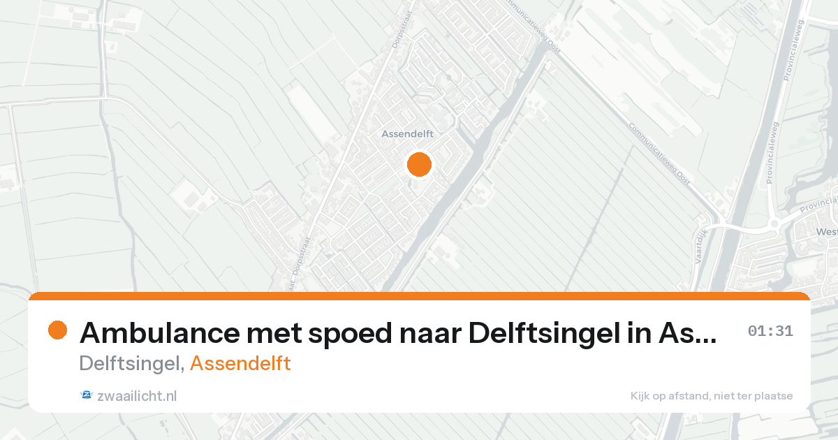 Ambulance met spoed naar Delftsingel in Assendelft — 24 mei 2026