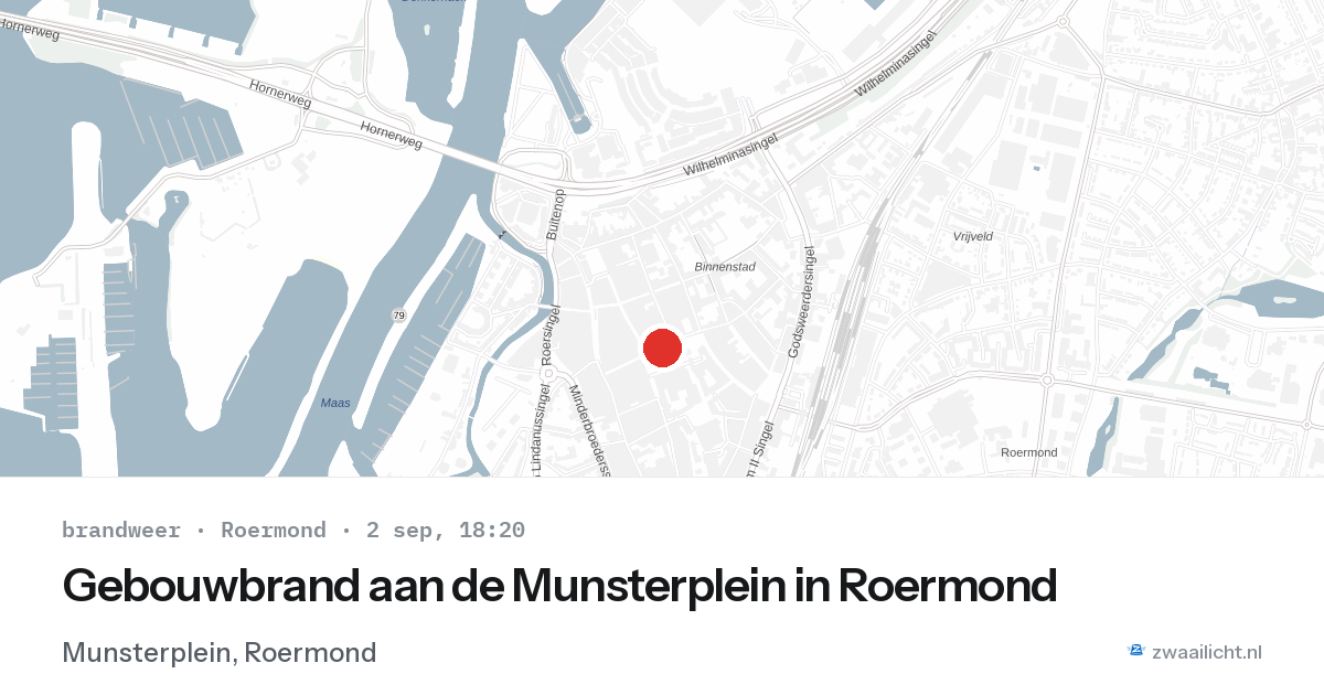 Gebouwbrand aan de Munsterplein in Roermond — 2 sep 2026