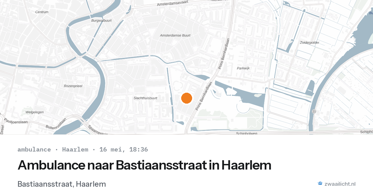 Ambulance naar Bastiaansstraat in Haarlem — 16 mei 2026