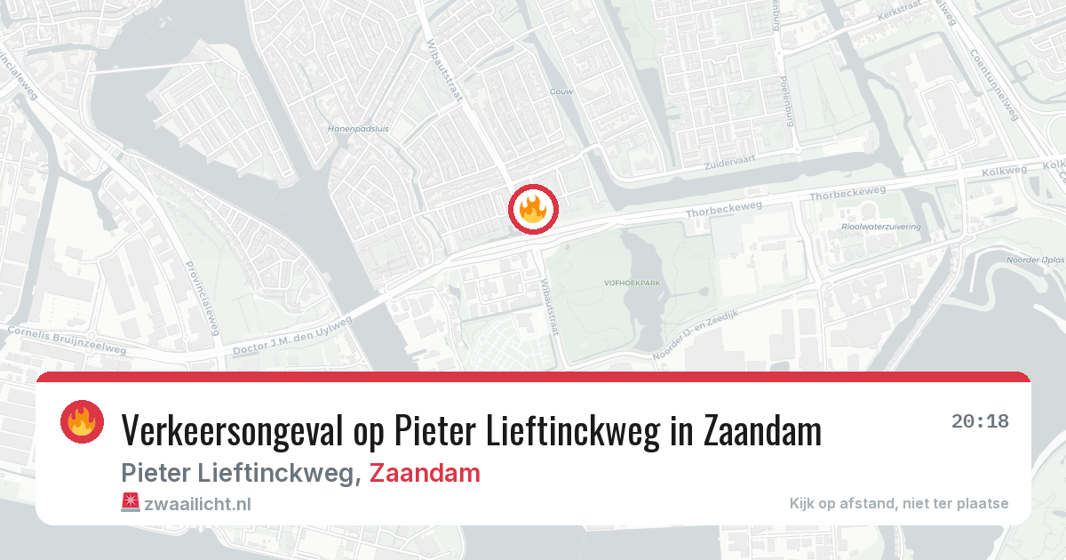 Verkeersongeval op Pieter Lieftinckweg in Zaandam — 22 feb 2026