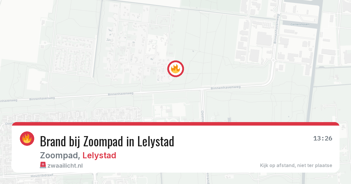 Brand bij Zoompad in Lelystad — 5 aug 2026