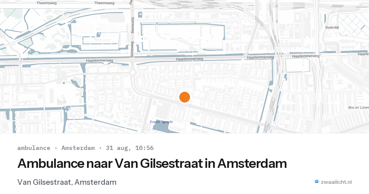 Ambulance naar Van Gilsestraat in Amsterdam — 31 aug 2026