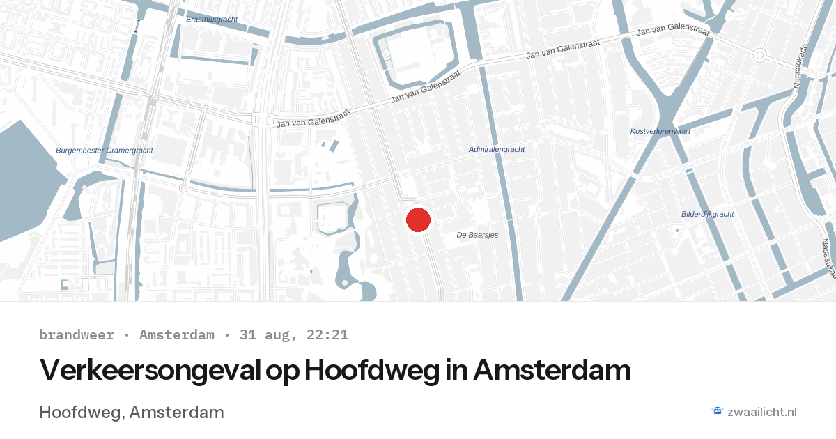 Verkeersongeval op Hoofdweg in Amsterdam — 31 aug 2026