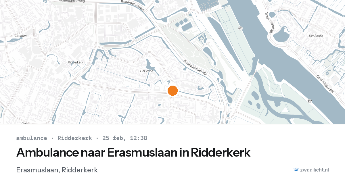 Ambulance naar Erasmuslaan in Ridderkerk — 25 feb 2026