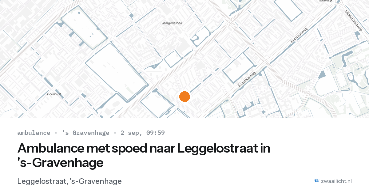 Ambulance met spoed naar Leggelostraat in 's-Gravenhage — 2 sep 2026