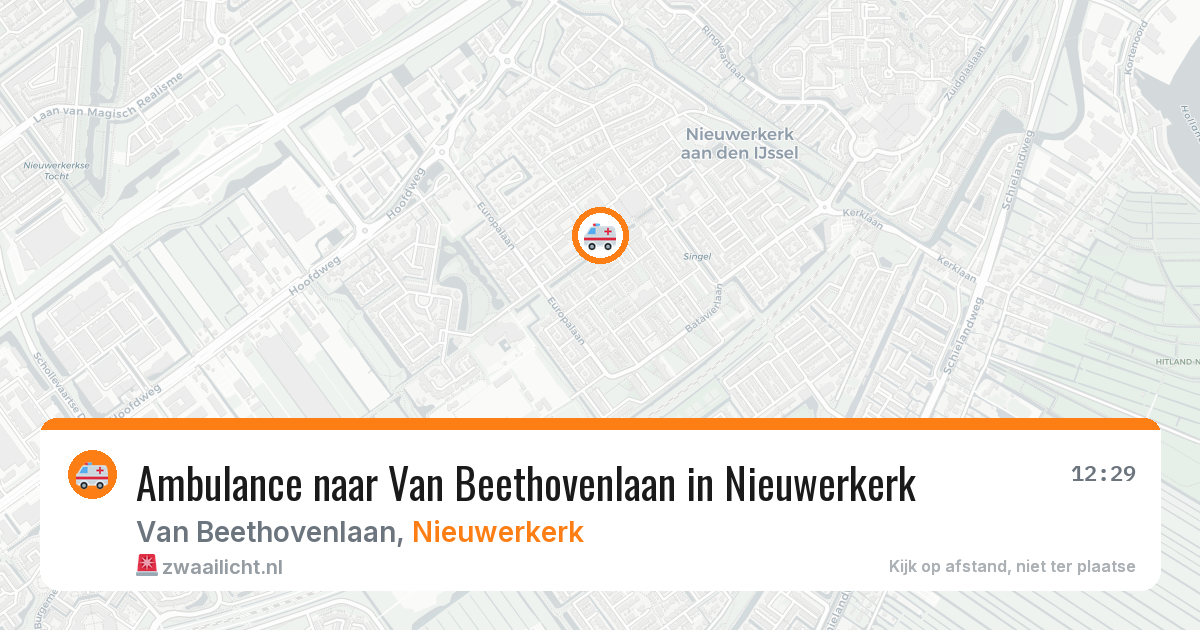 Ambulance naar Van Beethovenlaan in Nieuwerkerk — 15 mei 2026