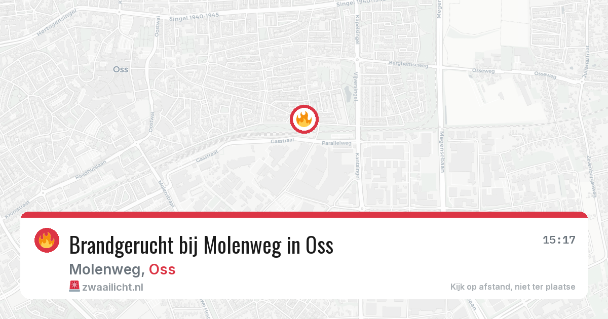 Brandgerucht bij Molenweg in Oss — 9 jun 2026