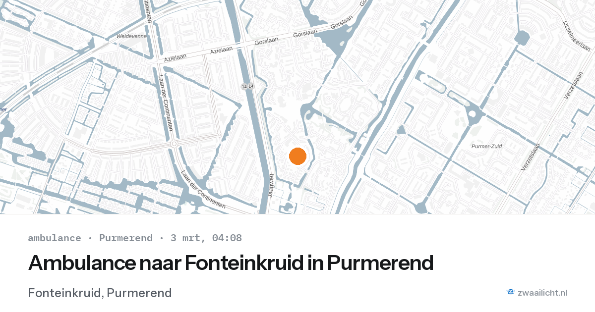 Ambulance naar Fonteinkruid in Purmerend — 3 mrt 2026