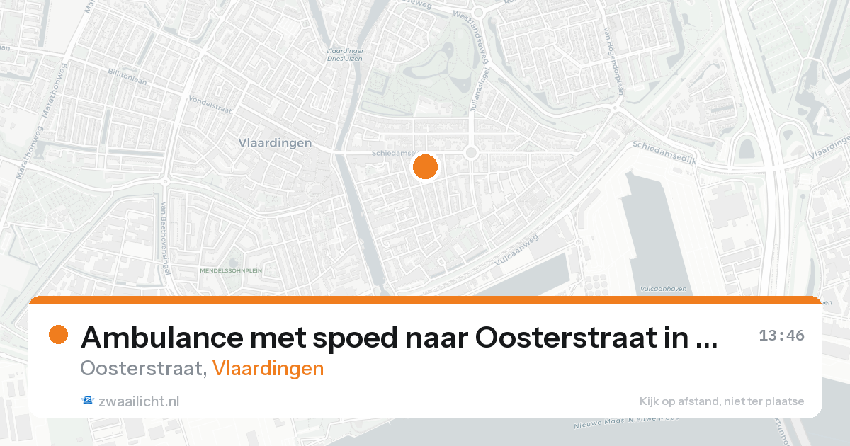Ambulance met spoed naar Oosterstraat in Vlaardingen — 18 aug 2026