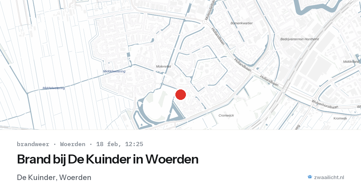 Brand bij De Kuinder in Woerden — 18 feb 2026