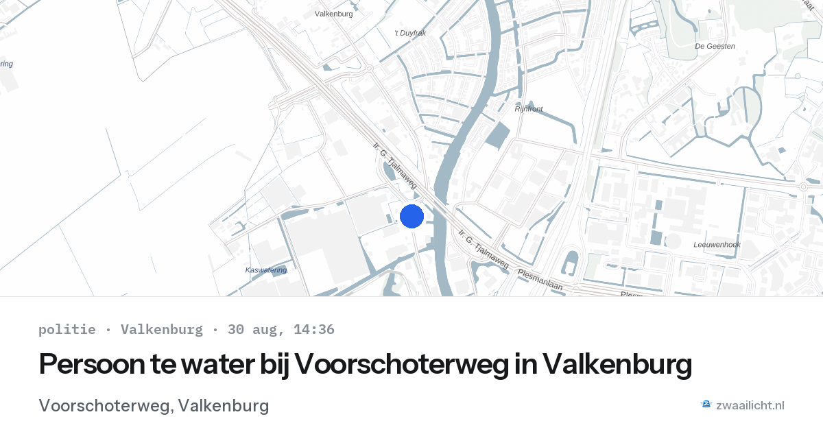 Persoon te water bij Voorschoterweg in Valkenburg — 30 aug 2026