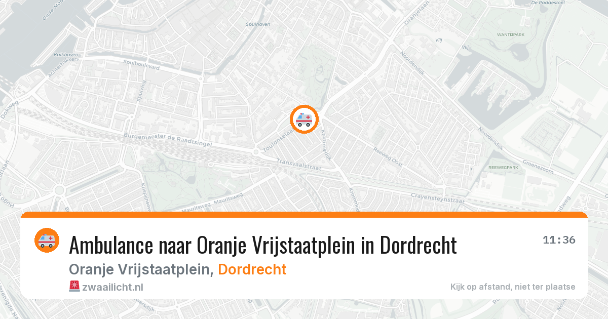Ambulance naar Oranje Vrijstaatplein in Dordrecht — 20 jul 2026