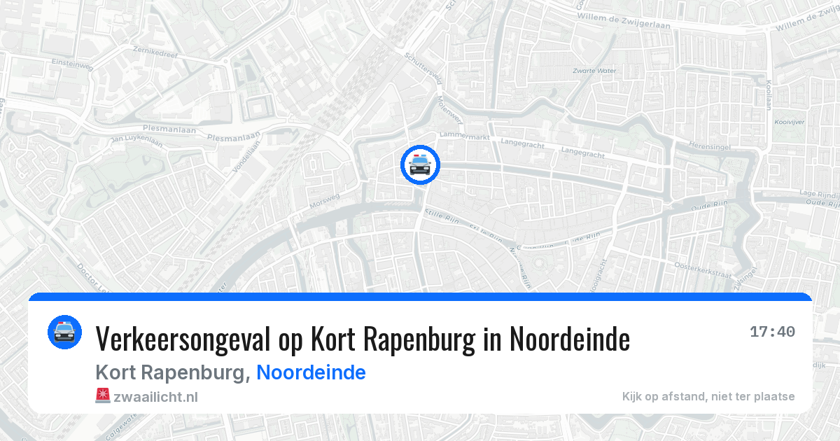 Verkeersongeval op Kort Rapenburg in Noordeinde — 20 jun 2026