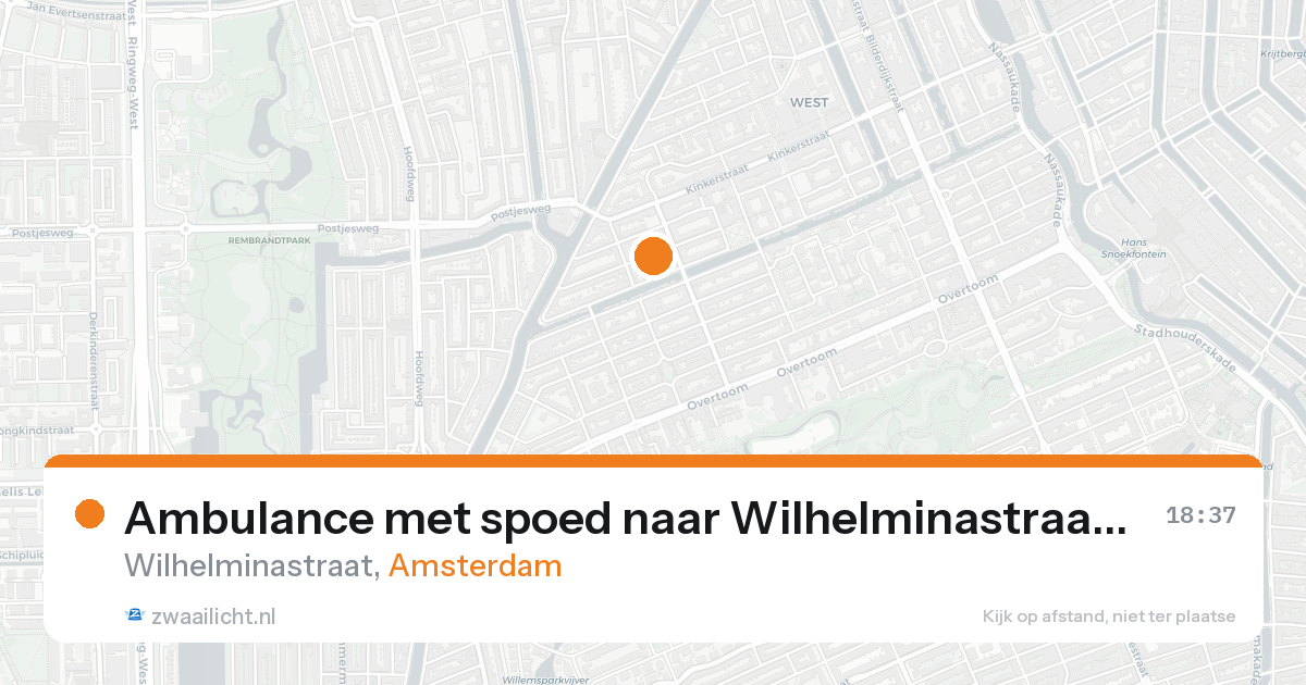 Ambulance met spoed naar Wilhelminastraat in Amsterdam — 22 aug 2026