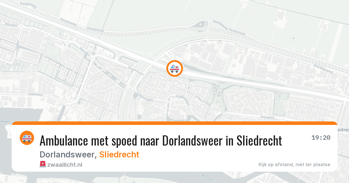 Ambulance met spoed naar Dorlandsweer in Sliedrecht — 28 jun 2026