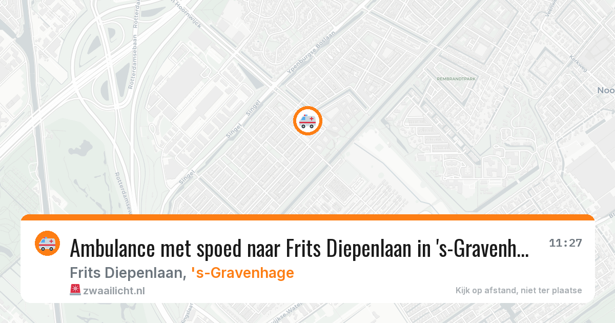 Ambulance met spoed naar Frits Diepenlaan in 's-Gravenhage — 12 apr 2026