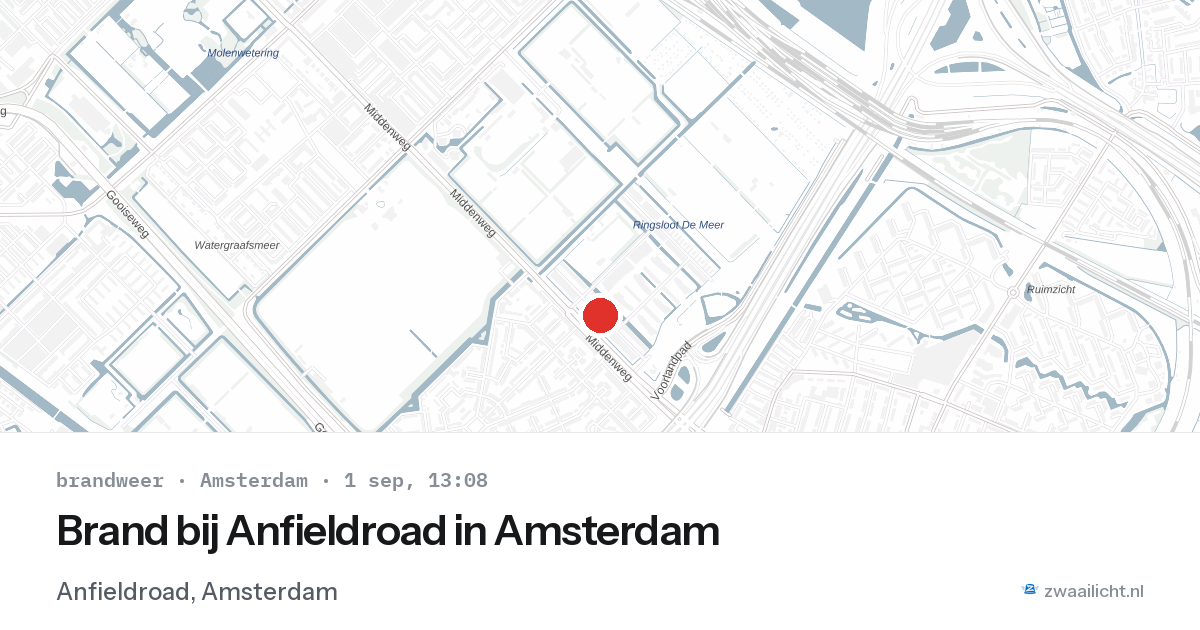 Brand bij Anfieldroad in Amsterdam — 1 sep 2026
