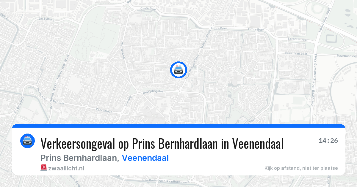 Verkeersongeval op Prins Bernhardlaan in Veenendaal — 1 apr 2026