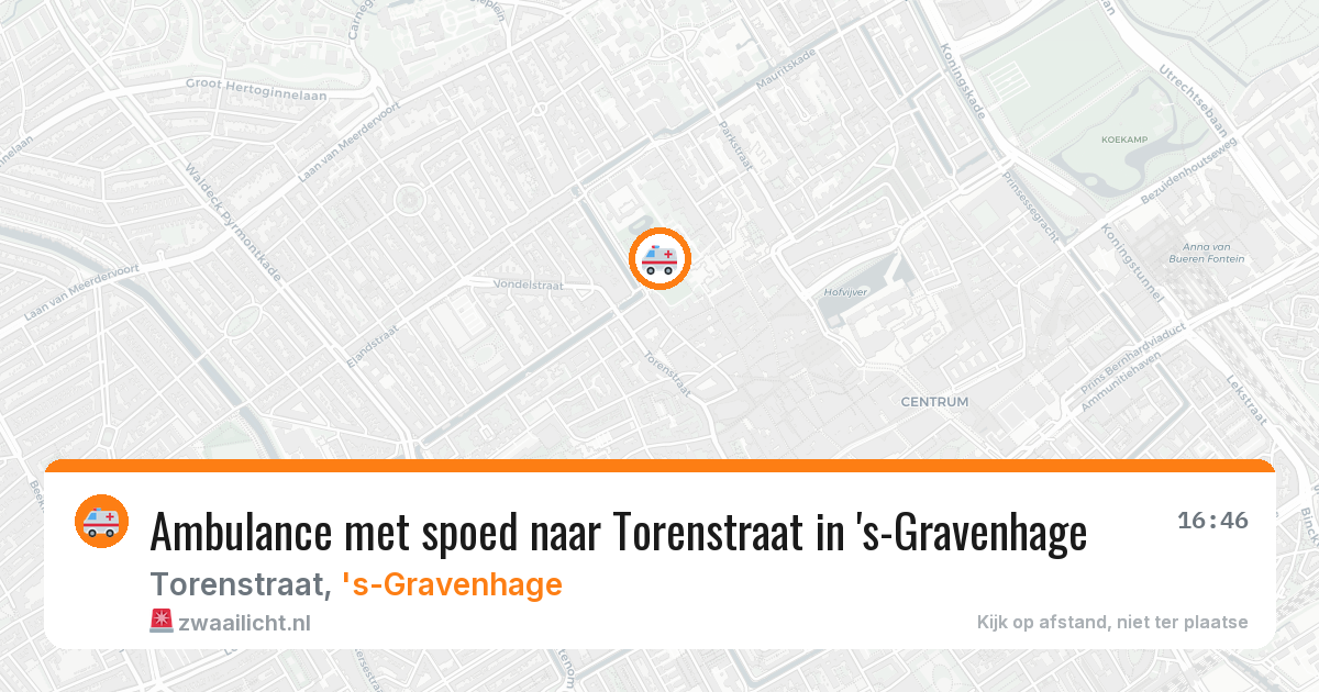 Ambulance met spoed naar Torenstraat in 's-Gravenhage — 30 mei 2026