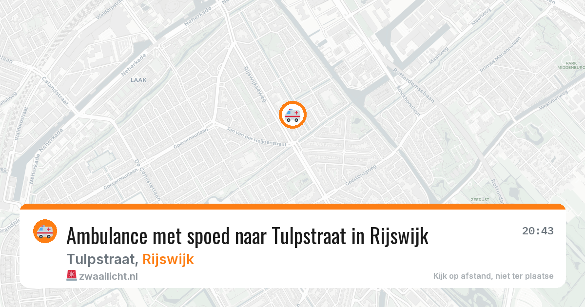 Ambulance met spoed naar Tulpstraat in Rijswijk — 25 mrt 2026
