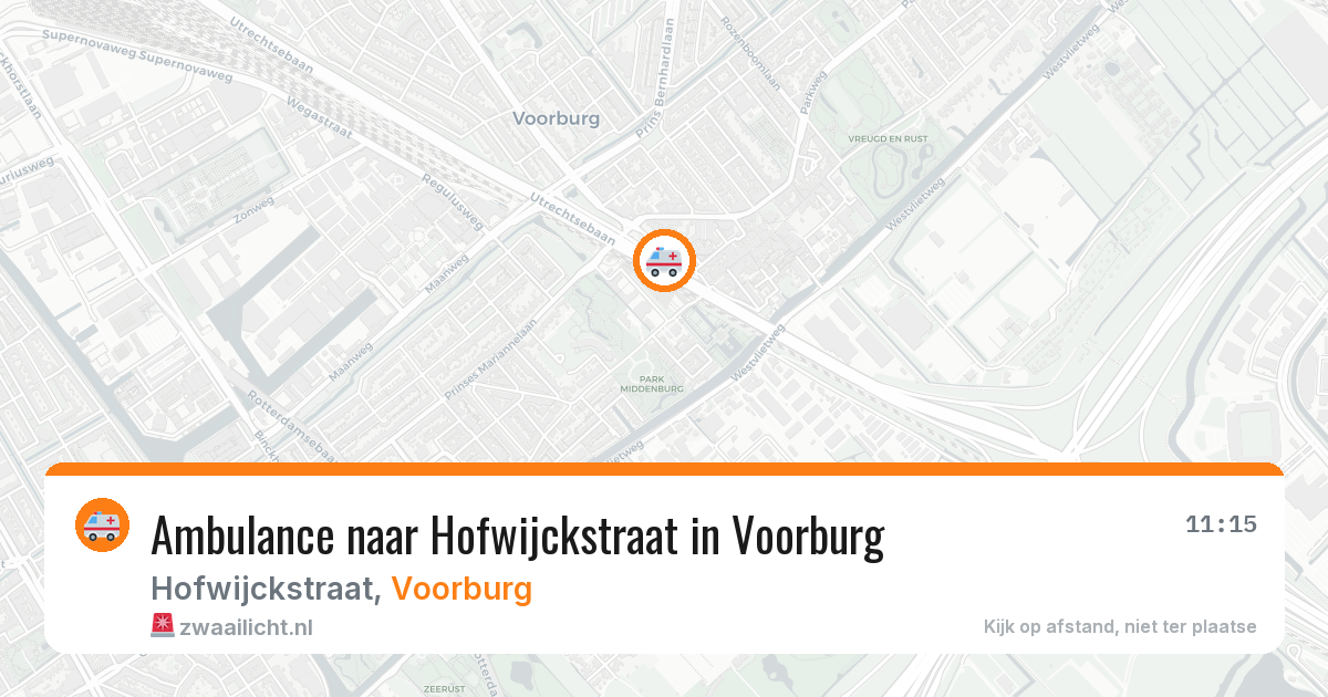 Ambulance naar Hofwijckstraat in Voorburg — 14 jun 2026