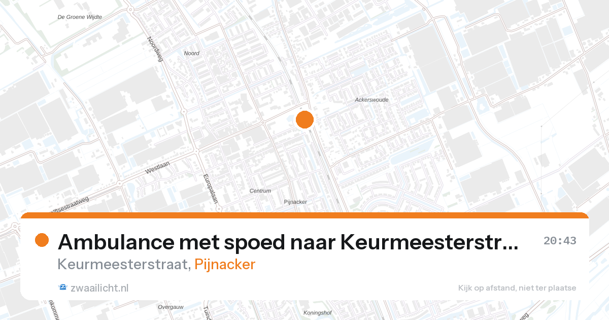 Ambulance met spoed naar Keurmeesterstraat in Pijnacker — 20 mrt 2026