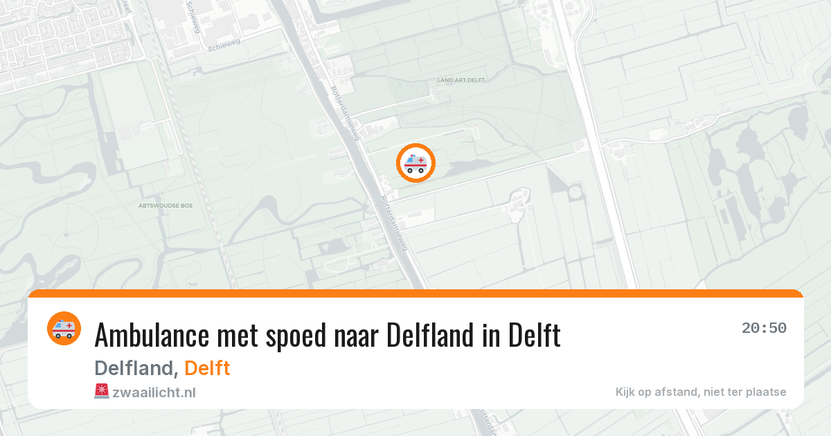 Ambulance met spoed naar Delfland in Delft — 20 mrt 2026