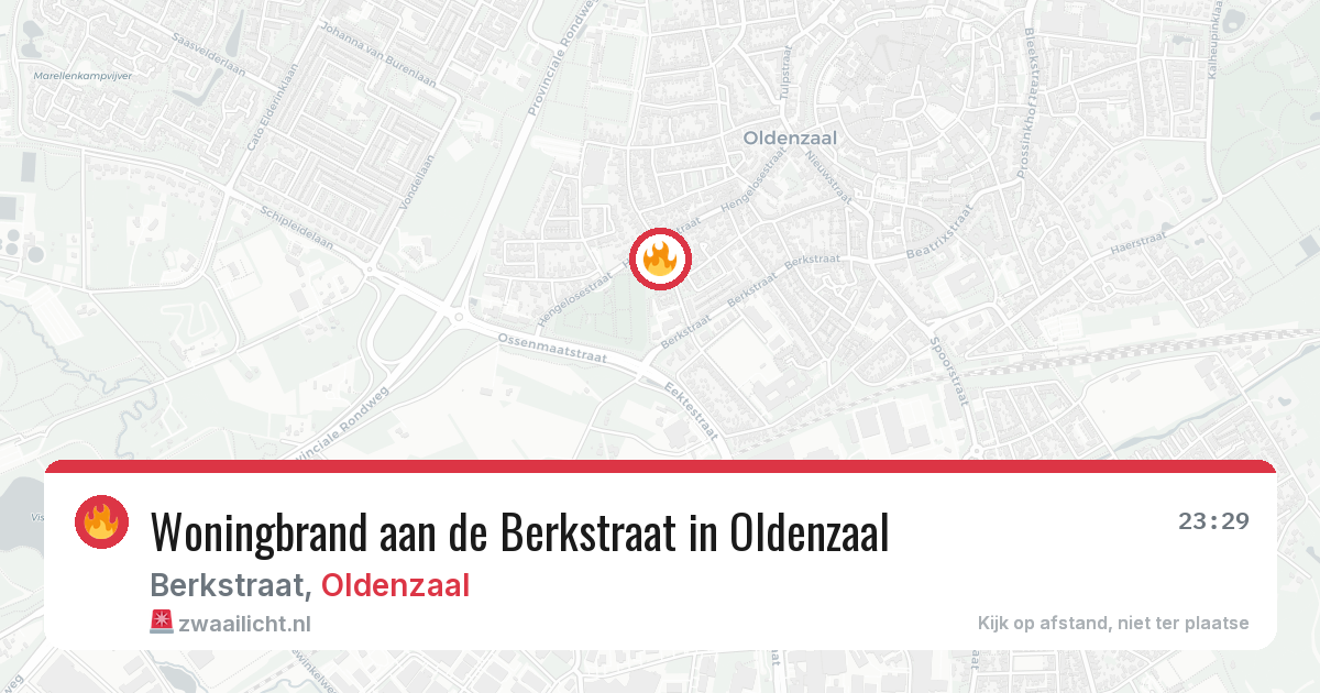 Woningbrand aan de Berkstraat in Oldenzaal — 18 jun 2026